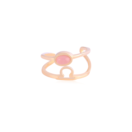 Anel Quartzo Rosa Libra